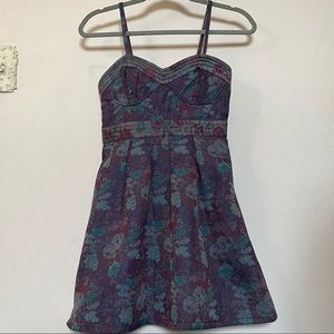 FP | Purple Tapestry Floral Jacquard Bustier Dress